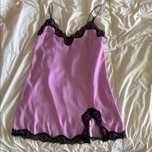 URBAN OUTFITTERS Pink lace trim slip dress